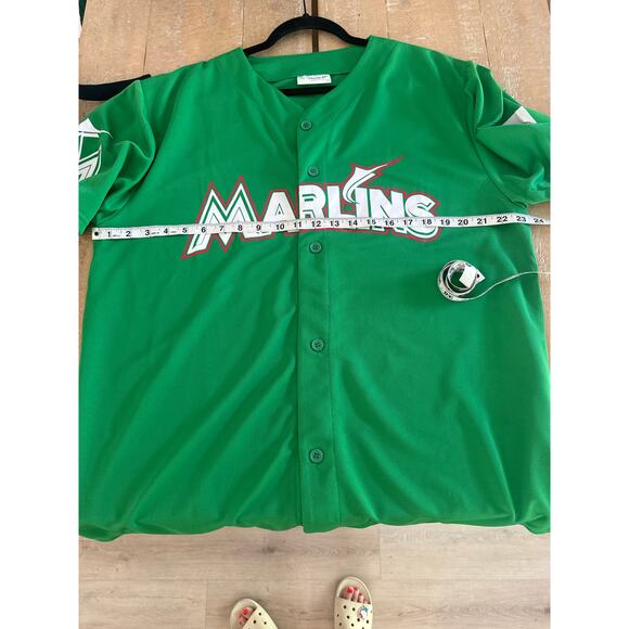 Miami Marlins stunning green jersey with Mexican flag mint condition Sz XL - Picture 6 of 7
